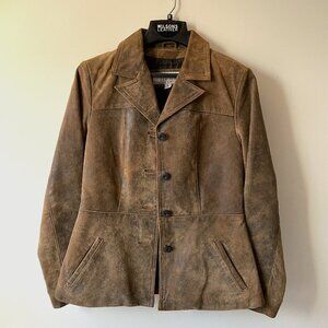 Wilson Distressed Leather Jacket, Size: S, Color: brown/tan